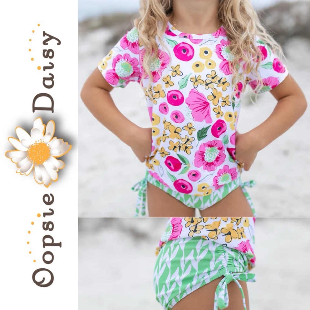 Girls 2 Piece Rashguard Swimsuit